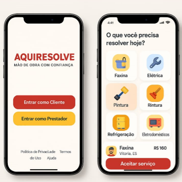 Aplicativo AquiResolve em execução